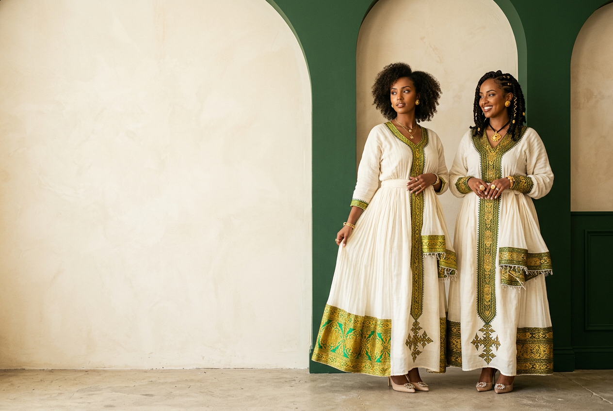 Habesha fashion campaign draft for Delina Market