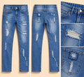 Men's Blue Distressed Denim Jeans – Delina Market